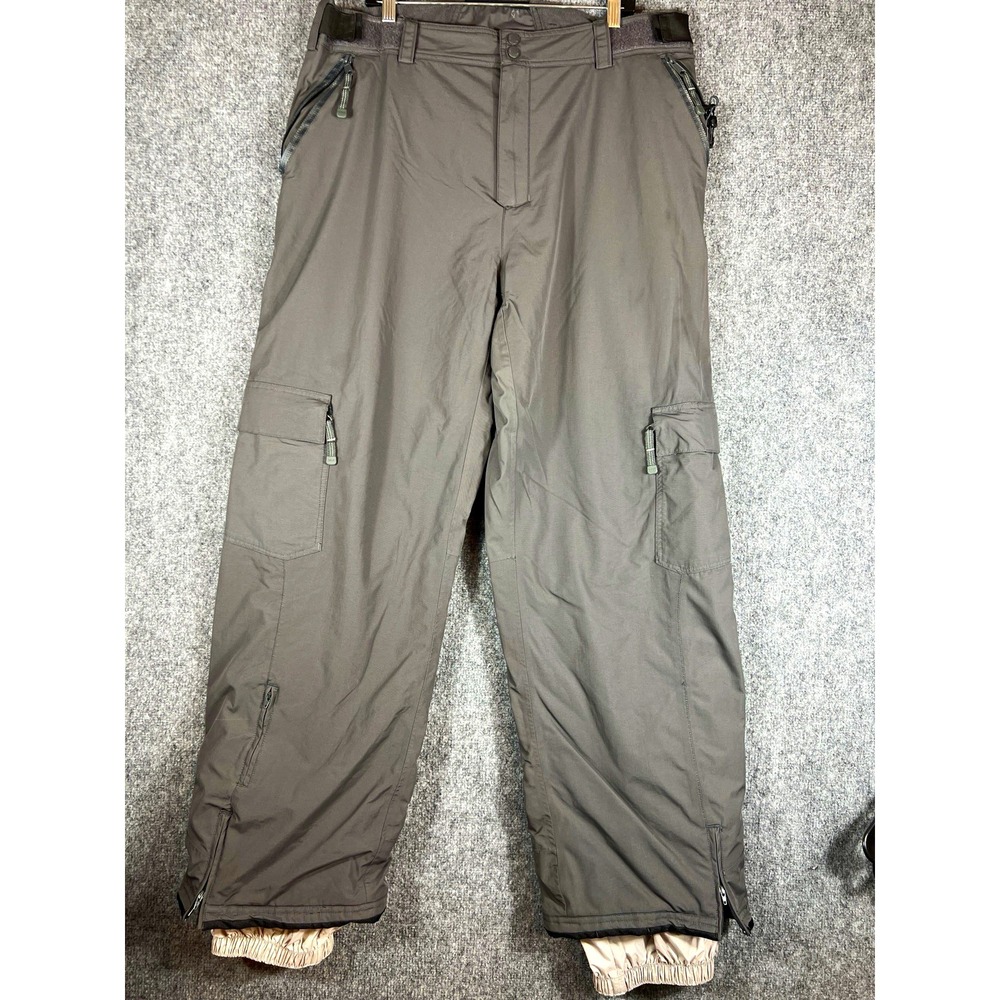 HELIX Gray Snow Pants XXL Regular Nylon Straight Leg Snowboarding Cargo Pockets